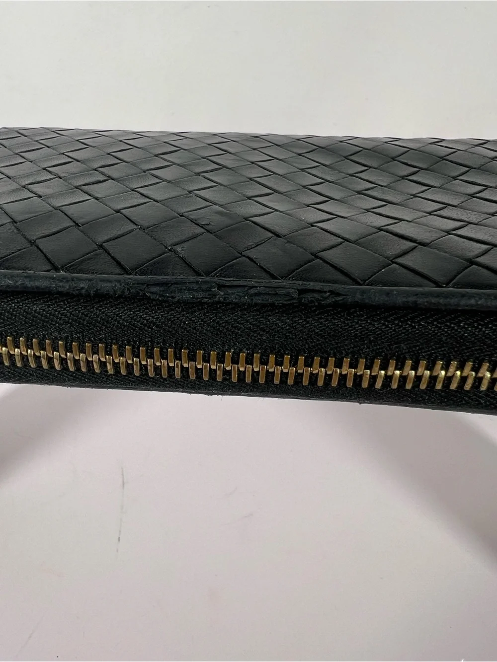 1259: Bottega Veneta Intrecciato Zip Around Leather Continental Wallet